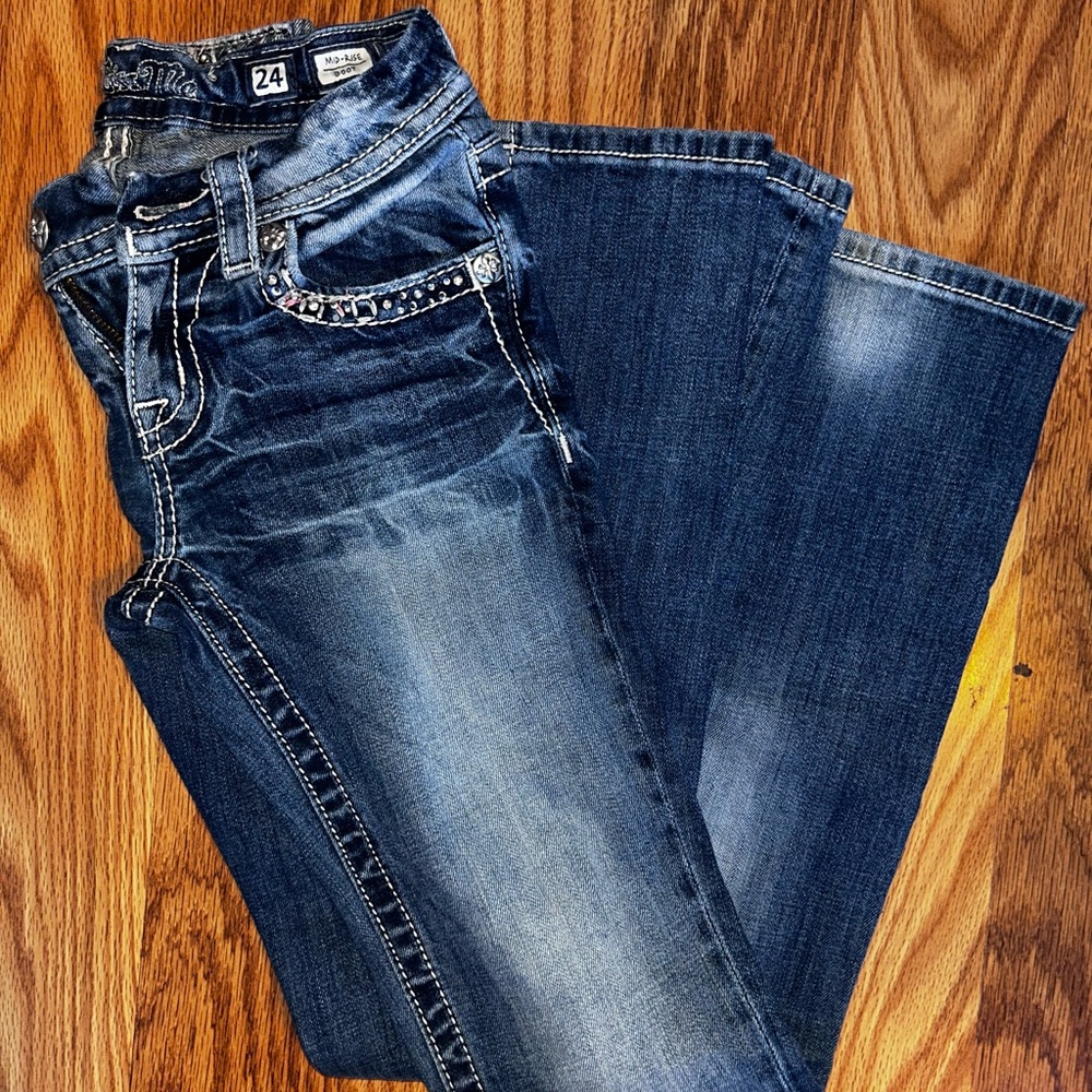 Miss Me Dark Blue Boot Cut Jeans